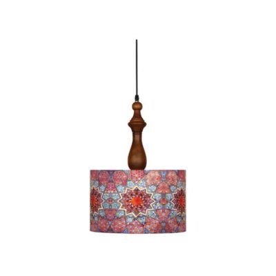 Fabric Pendant Light with Traditional Velvet Drum Lampshade