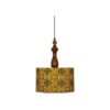 Fabric Pendant Light with Velvet Drum Lampshade A70