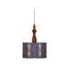 Fabric Pendant Light with Velvet Drum Lampshade Tile Design
