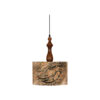Fabric Pendant Light with Velvet Calligraphy Drum Lampshade
