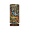 Minimalist Persian Wooden Table Lamp & Bedside Cylinder Handcrafted Shahnameh