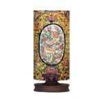 Minimalist Persian Wooden Table Lamp & Bedside Cylinder Handcrafted Bagh Gol