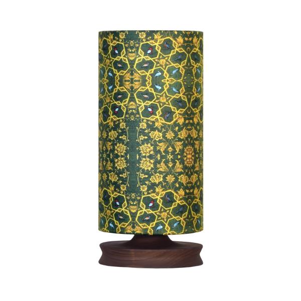 Minimalist Persian Wooden Table Lamp & Bedside Cylinder Handcrafted T701