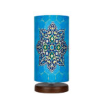 Minimalist Persian Wooden Table Lamp & Bedside Cylinder Handcrafted T18