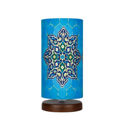 Minimalist Persian Wooden Table Lamp & Bedside Cylinder Handcrafted T18