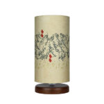 Minimalist Persian Wooden Table Lamp & Bedside Handcrafted Nastaliq