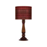 Traditional Wooden Table Lamp with Persian Inspired Lampshade Kilim