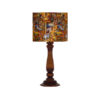 Traditional Wooden Table Lamp with Persian Inspired Lampshade Shahnameh