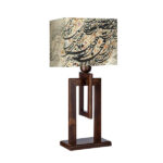 Persian Accent Wooden Table Lamp Handcrafted Calligraphy