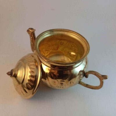 Persian Brass Teapot Handcrafted with Embossing Technique Model Golden