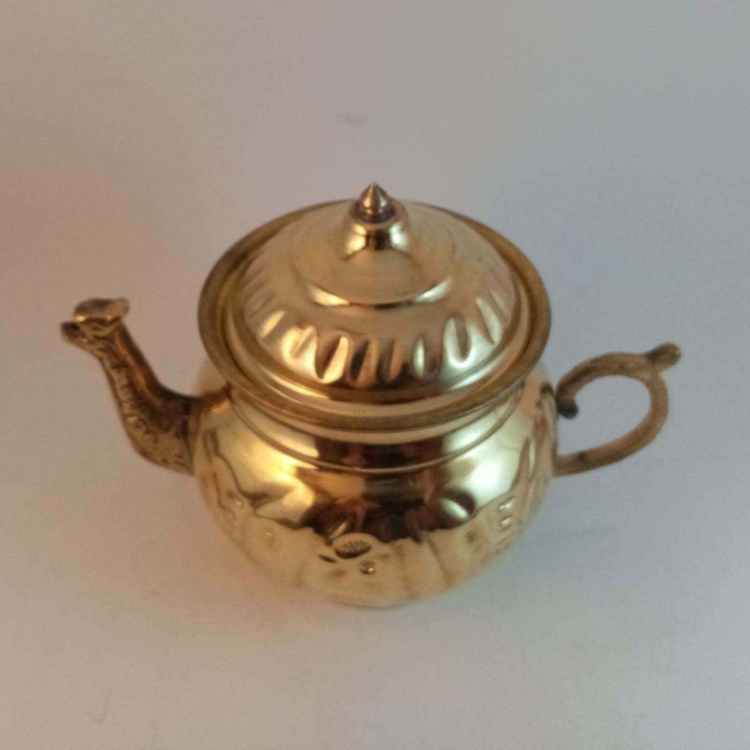 Persian Brass Teapot Handcrafted with Embossing Technique Model Golden