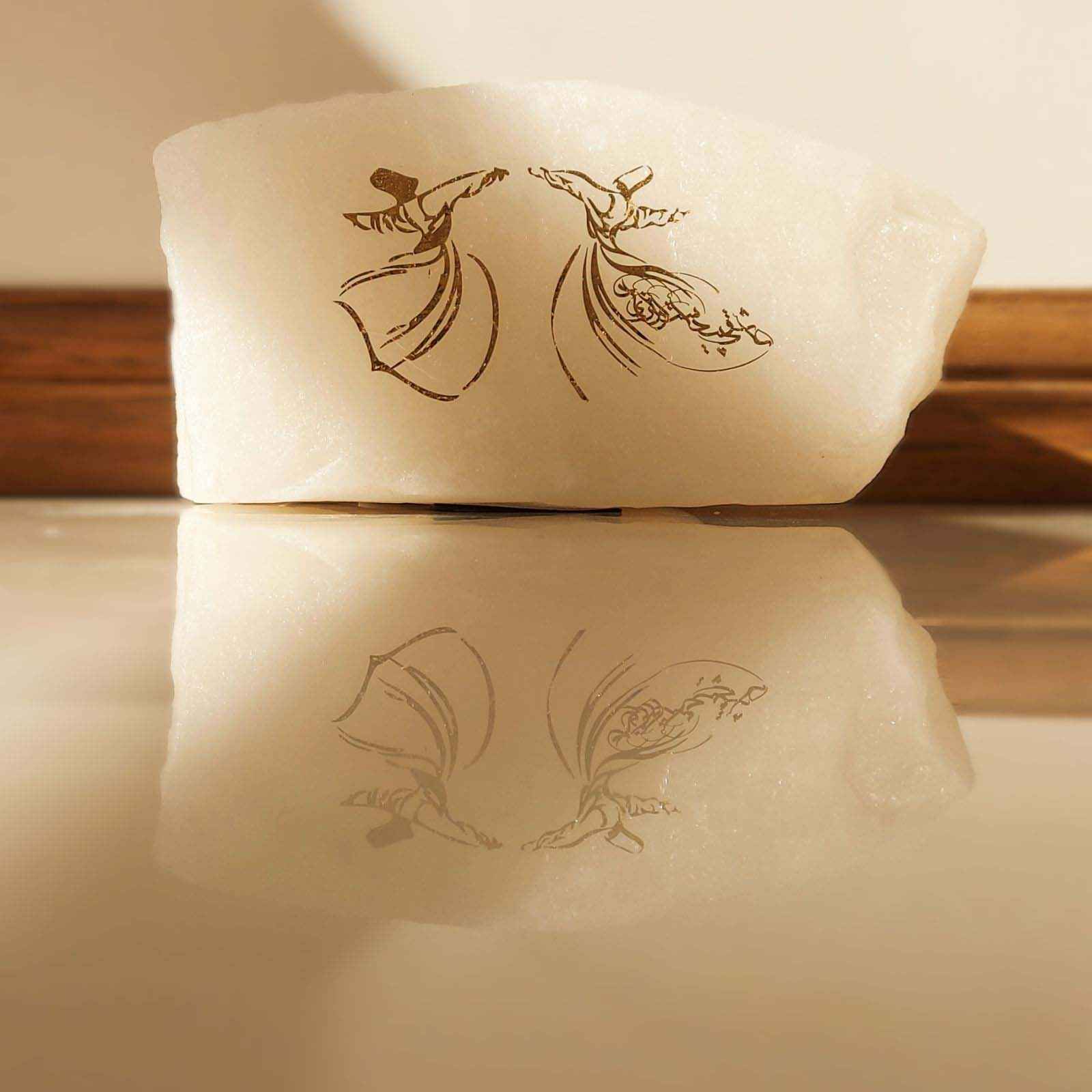 Persian Glow Salt Lamp – Handcrafted with Sama Dance Design