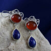 Silver Earrings with Red Stone Delbar