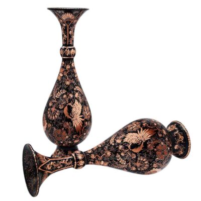 Handcrafted Persian Engraved Copper Vase Decorative – Set of 2
