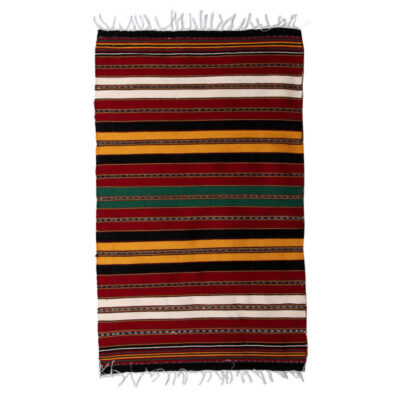 Authentic Persian Jajim Flat-Woven Striped Rug Diyasam