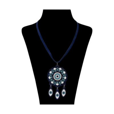 Wooden Necklace Artistic Cheshm Nazar Evil Eye