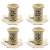 Persian Teacup Set with Saucer - Poem Design Pottery