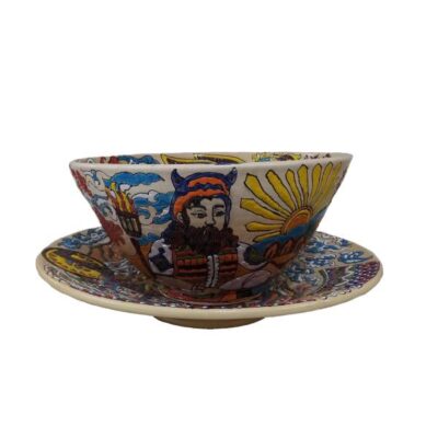 Set of Handmade Decorative Pottery Plate & Bowl Shahnameh