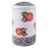 Pottery Canister Jar - Handcrafted with Rose Pattern