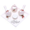 Set of Persian Pottery Tealight Candle Holders Birds & Pomegranate