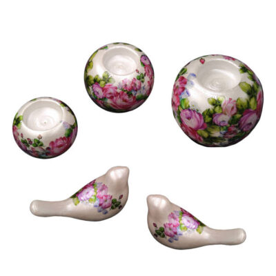 Set of Persian Pottery Tealight Candle Holders Model Rose