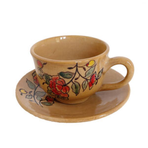 Persian Pottery Cup and Saucer Model Flower