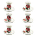 Persian Teacup Set with Saucer - Shaghayegh Flower Pottery