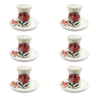 Persian Teacup Set with Saucer – Shaghayegh Flower Pottery