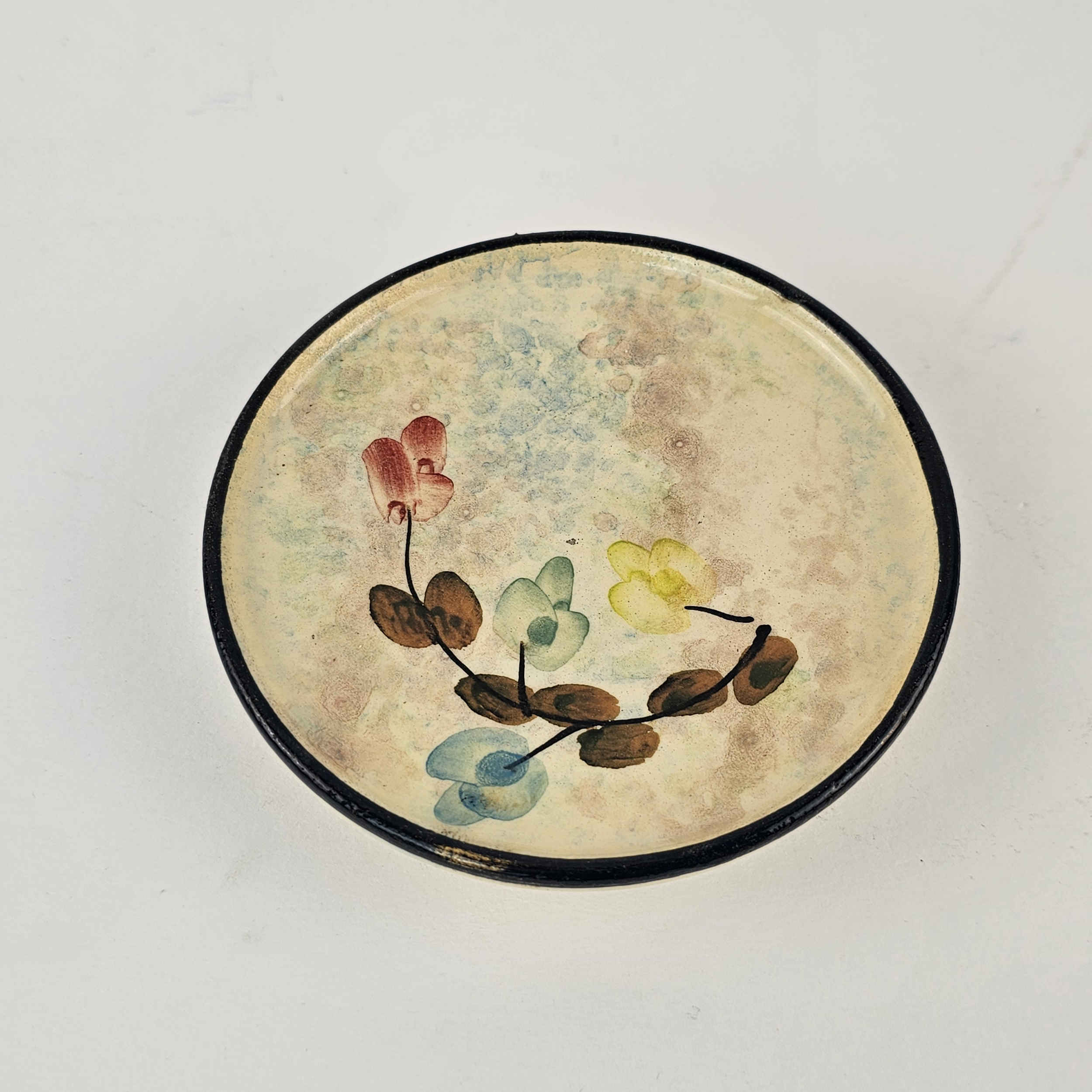 Persian Pottery Teacup & Saucer Set with Cloud and Wave Design