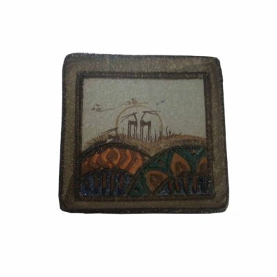 Artistic Pottery Mug – Decorative with Coaster, Masey Model