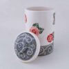 Pottery Canister Jar - Handcrafted with Rose Pattern