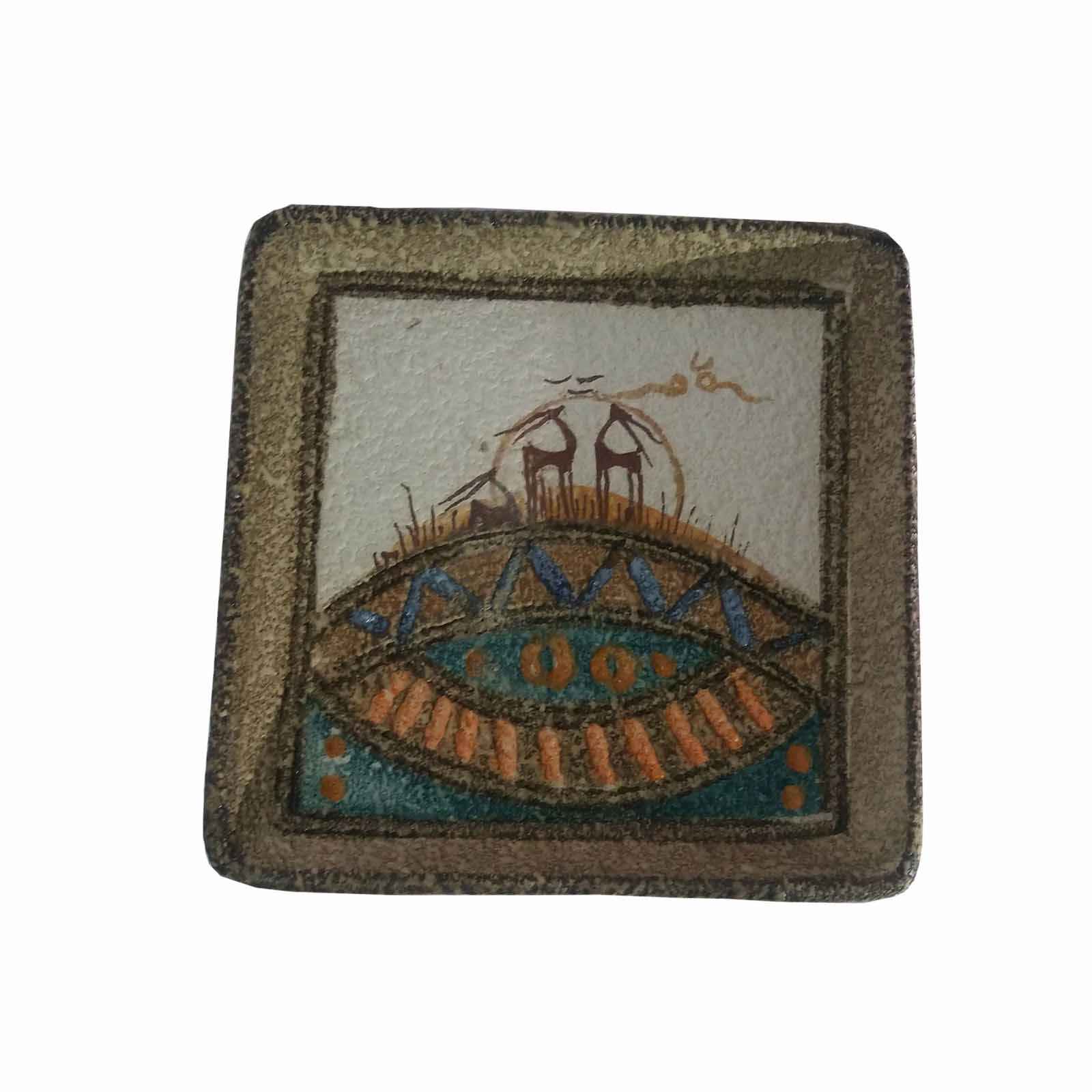 Artistic Pottery Mug – Decorative with Coaster, Mzlsm Model