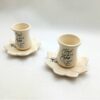 Persian Teacup Set with Saucer - Poem Design Pottery