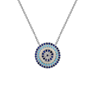 Silver Necklace Artistic Cheshm Nazar Evil Eye