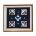 Decorative Persian Framed Ceramic Tile - Shah Abbasi