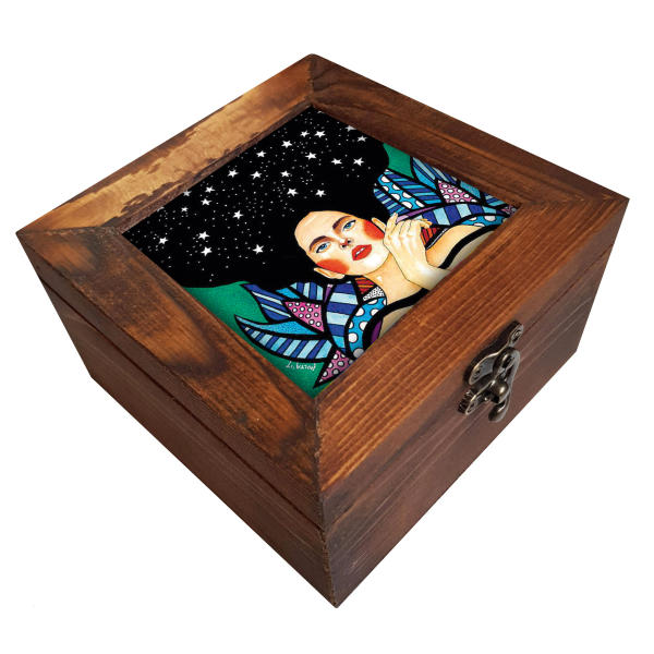Wooden Box for Gift Giving with Persian Inspired Pattern Pictorial