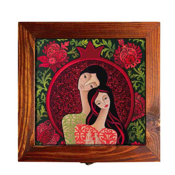 Wooden Box for Gift Giving with Persian Inspired Pattern Love