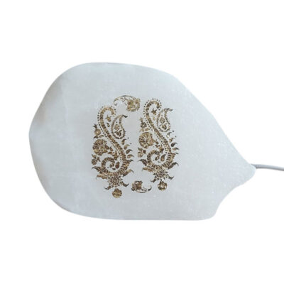 Persian Glow Salt Lamp – Handcrafted with Paisley Design