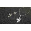 Set of Persian Silver Named Necklace & Earrings Model Elahe
