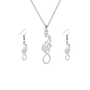 Silver Set of Necklace & Earring Model Fershteh