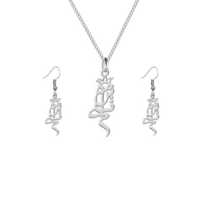 Set of Persian Silver Necklace & Earring Model Mahsti
