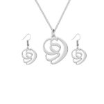 Set of Persian Silver Necklace & Earring Model Dey Symbol