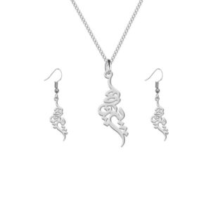 Silver Set of Necklace & Earring Model Parniya