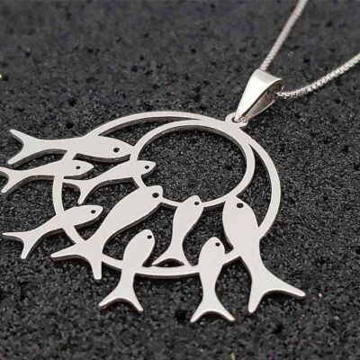 Set of Silver Necklace & Earrings Model Mahi