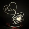 Persian 3D LED Night Light Heart & Love Calligraphy Eshgh