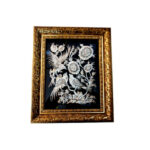 Handmade Framed Persian Engraved Copper Art Birds – Traditional Wall Decor