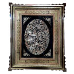 Handmade Framed Persian Engraved Copper Art Garden – Traditional Wall Decor