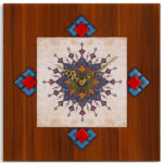 Handcrafted Persian Wooden Wall Clock with Geometric Pattern Model Aram