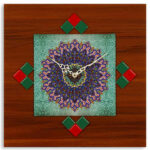 Handcrafted Persian Wooden Wall Clock with Geometric Pattern Model Aram