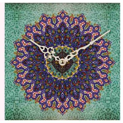 Handcrafted Persian Wooden Wall Clock with Geometric Pattern Model Aram